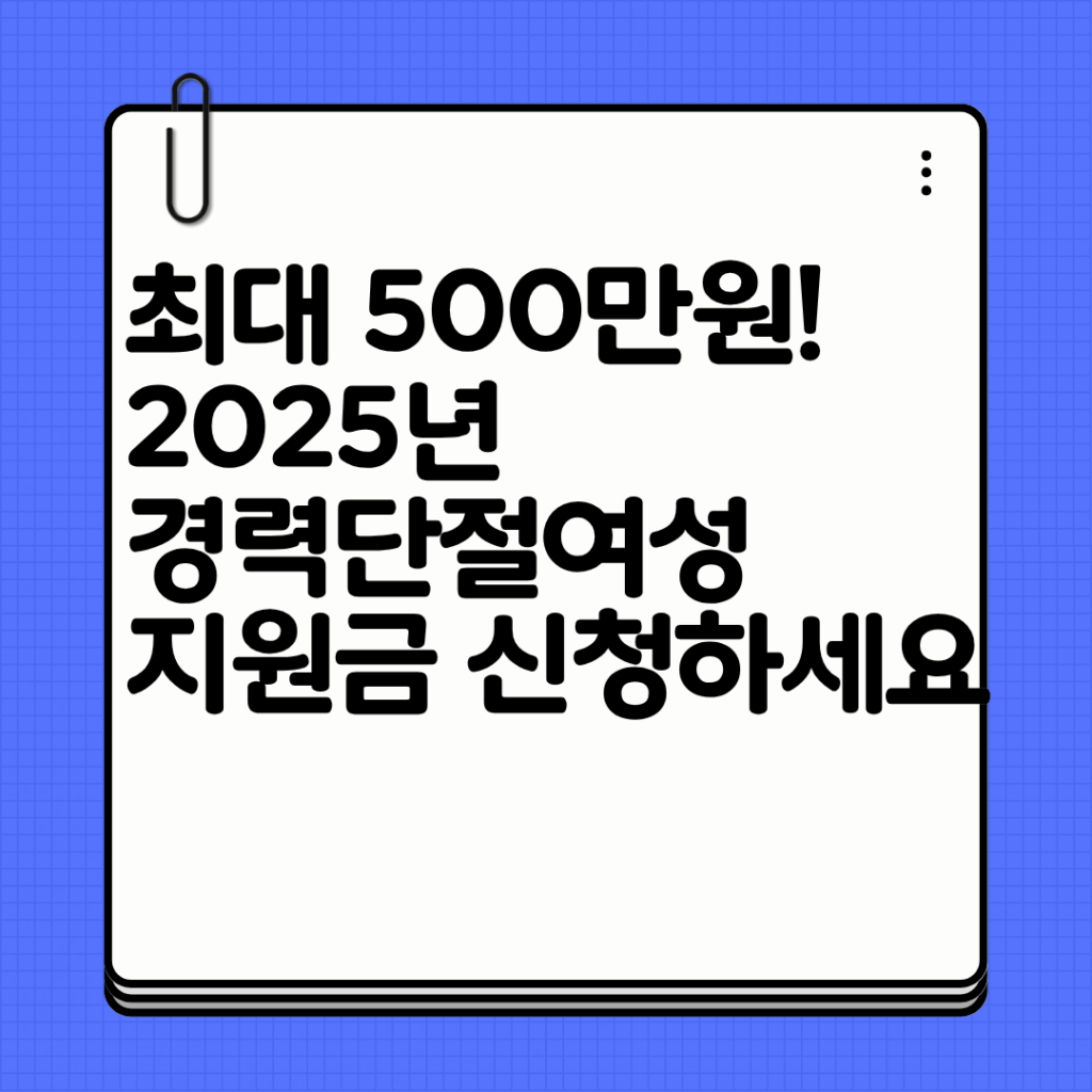 최대 500만원! 2025년 경력단절여성 지원금 신청하세요 1 파란색과 흰색 심플하고 단순한 메모지 배경 SNS 블로그 카드뉴스 썸네일 인스타그램 포스트 17