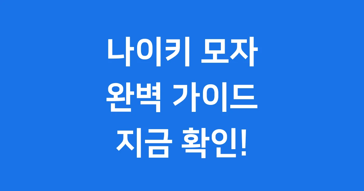 나이키 모자 종류 디자인 추천 가격 정보