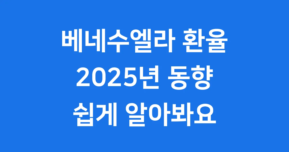 베네수엘라 환율 2025년, 어떤 변화가 있었을까요?