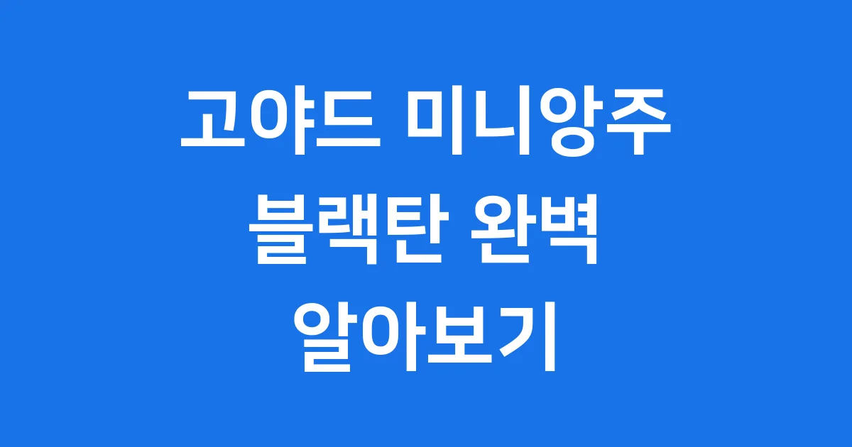 고야드 미니앙주 블랙탄 모든 것! 가격 특징 관리 팁 1 고야드 미니앙주 블랙탄, 이 가방 진짜 예쁘지?