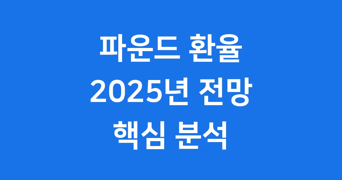 2025년 파운드 환율 전망 핵심 분석
