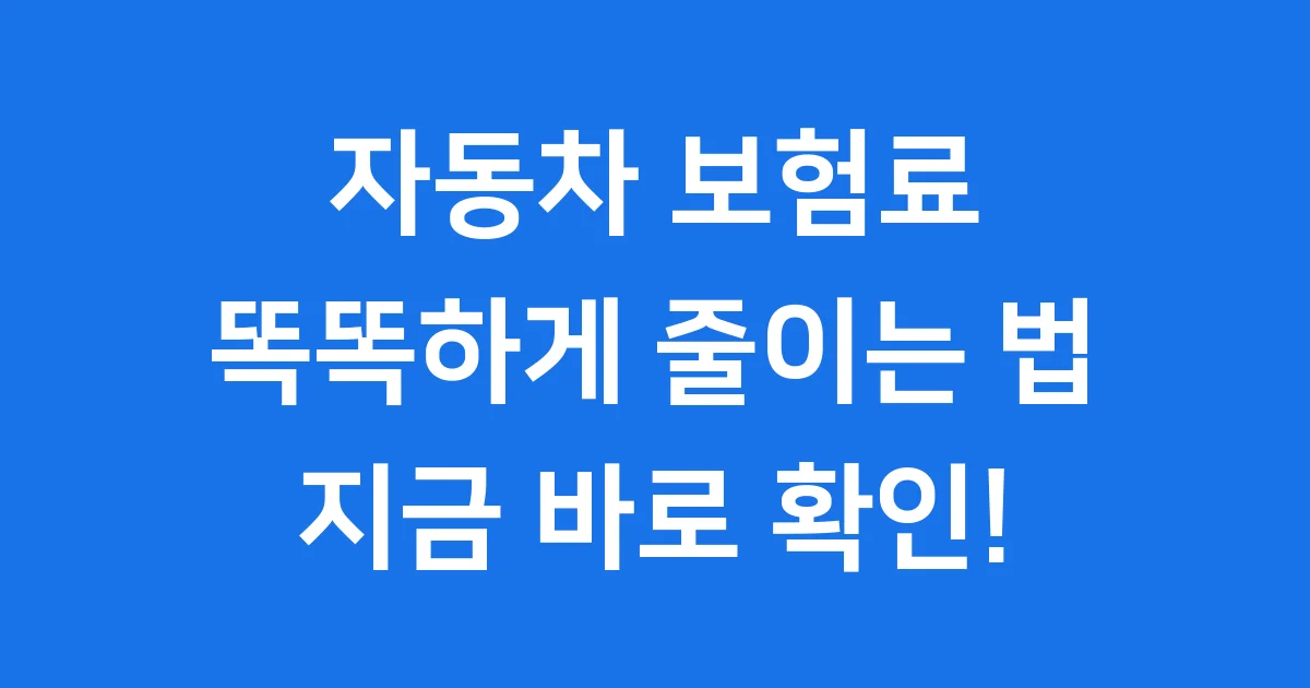 자동차 보험료 계산기