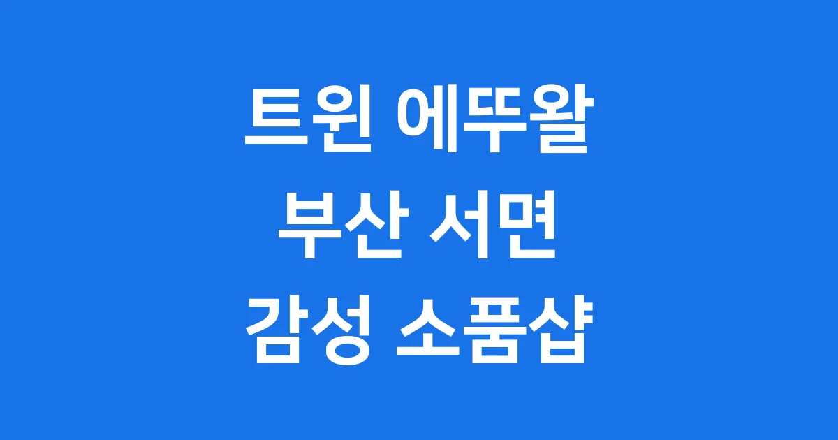트윈 에뚜왈 부산 감성 소품샵 방문 가이드