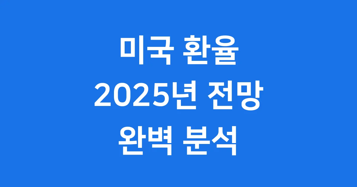 미국 환율 2025년 전망과 영향 쉽게 알기 1 미국 환율 2025년 전망과 영향 쉽게 알기