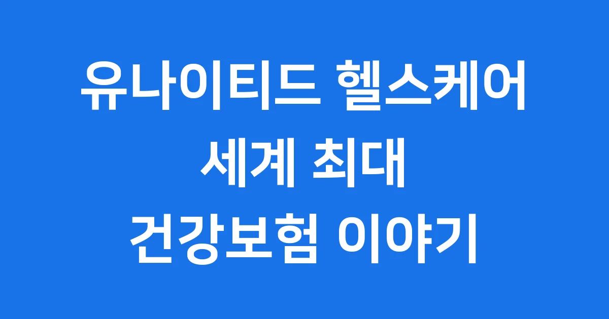 유나이티드 헬스케어 건강보험 서비스와 역사