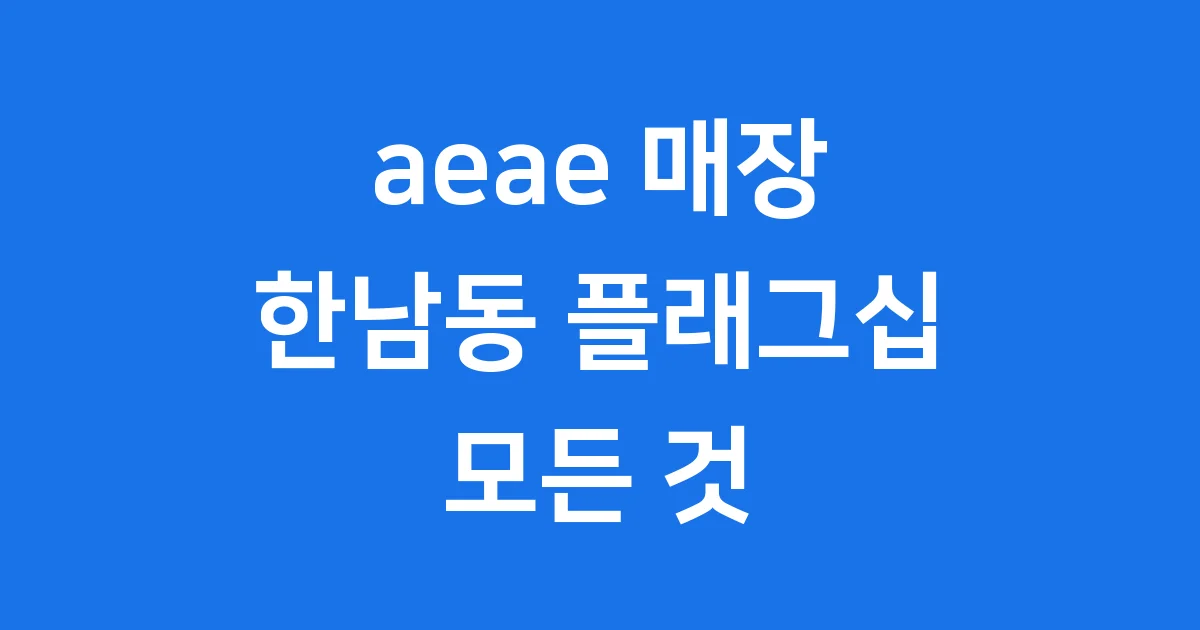 aeae 매장 한남동 플래그십 주소 특징