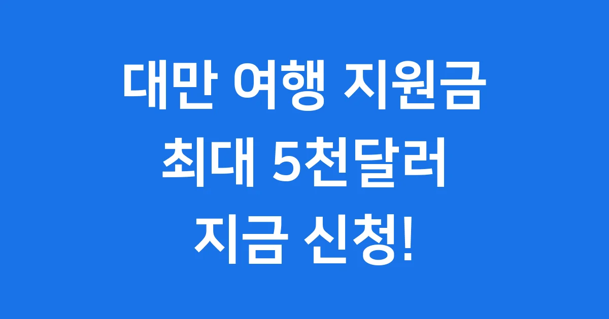 대만 여행 지원금 신청