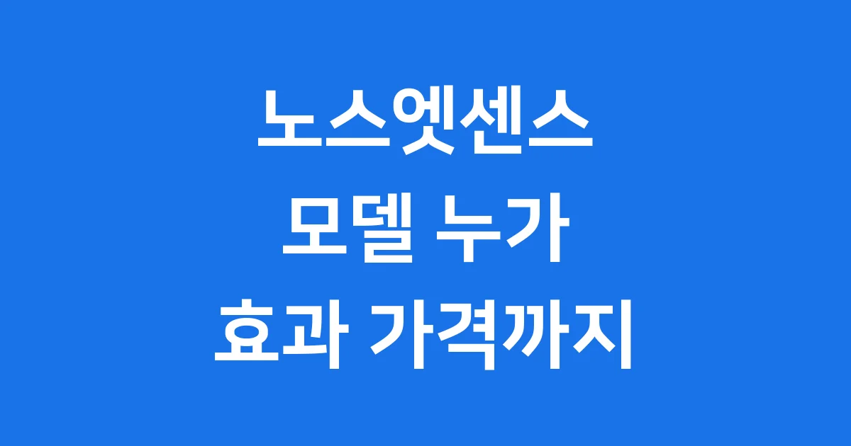 노스엣센스 모델 누가 뽑혔을까? 효과 사용법 가격까지!