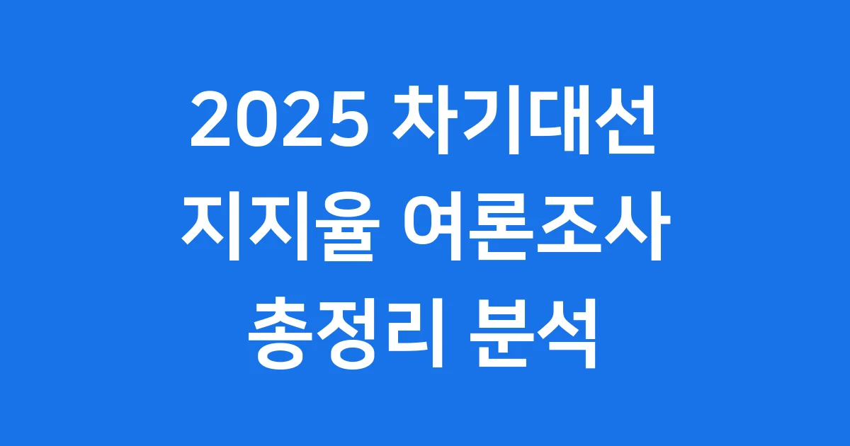 2025 차기대선 지지율 여론조사 분석