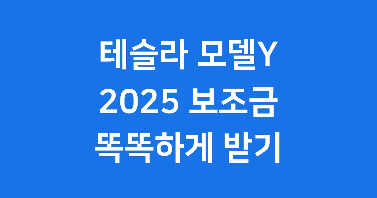 2025년 테슬라모델Y보조금, 똑똑하게 신청하는 방법!