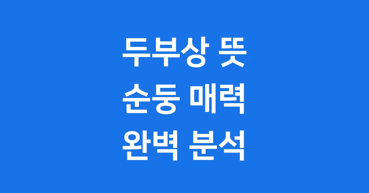 두부상 뜻 순둥하고 부드러운 매력 분석