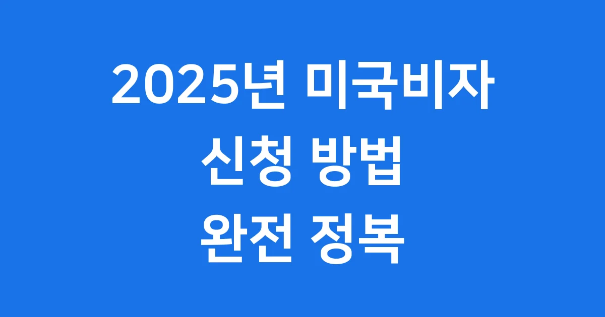 2025 미국비자 신청 핵심 요약