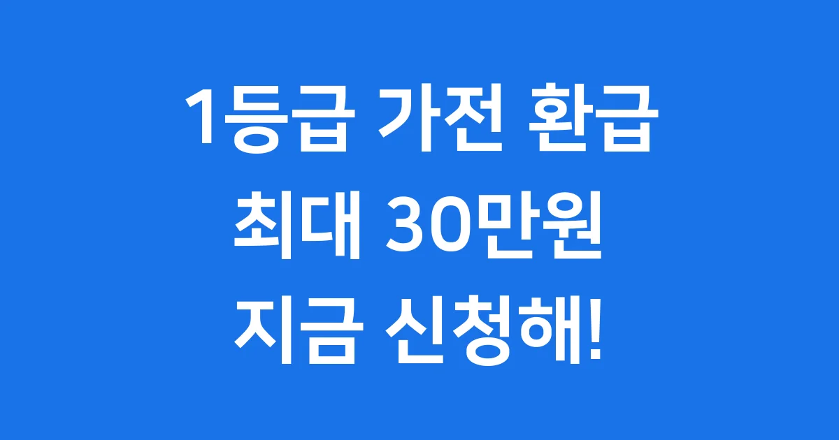 1등급 가전 환급 2025년 신청방법 최대 30만원 1 1등급 가전 환급 2025년 신청방법 최대 30만원