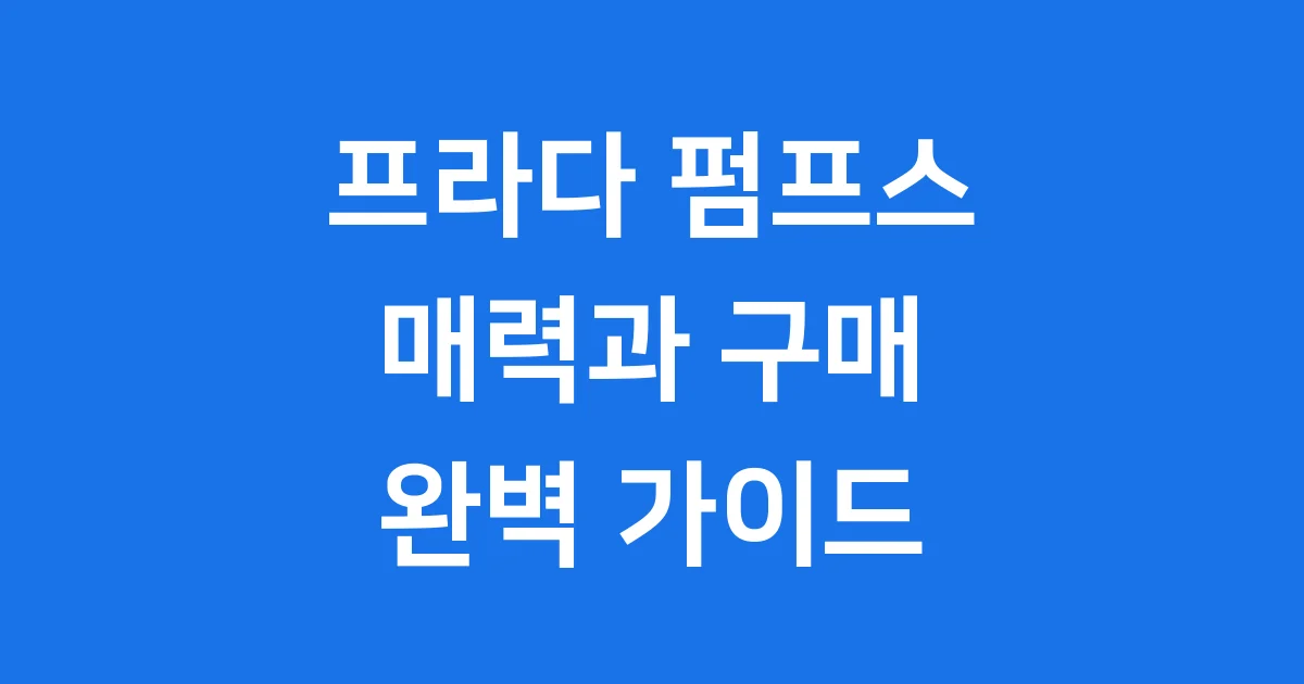프라다 펌프스 매력과 구매 가이드 1 프라다 펌프스 매력과 구매 가이드