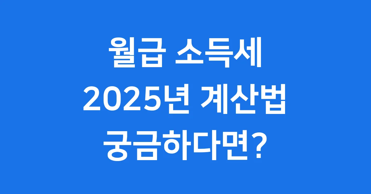 월급 소득세 계산법