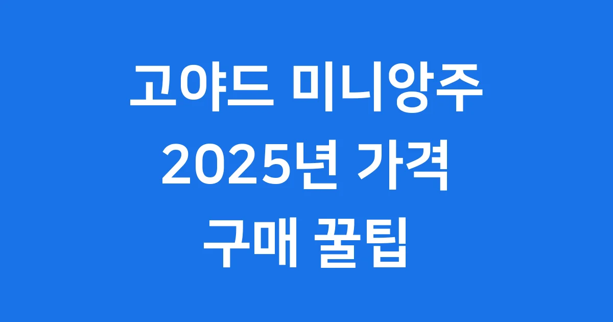 고야드 미니앙주 2025년 가격 구매팁