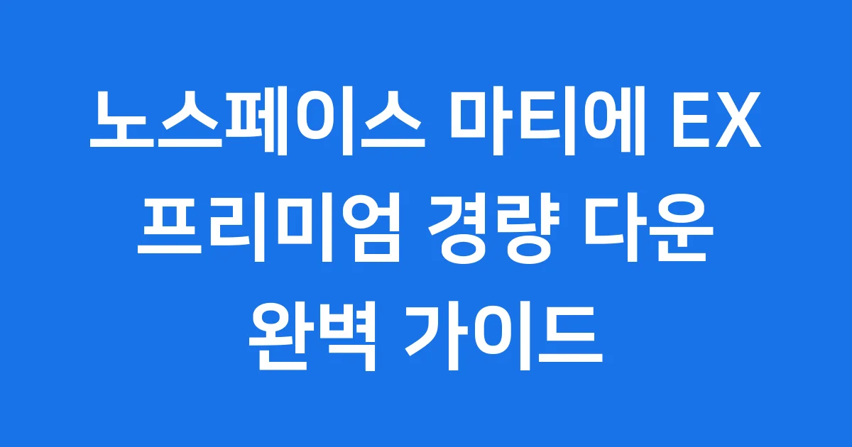 노스페이스 마티에 EX 경량 다운 완벽 분석