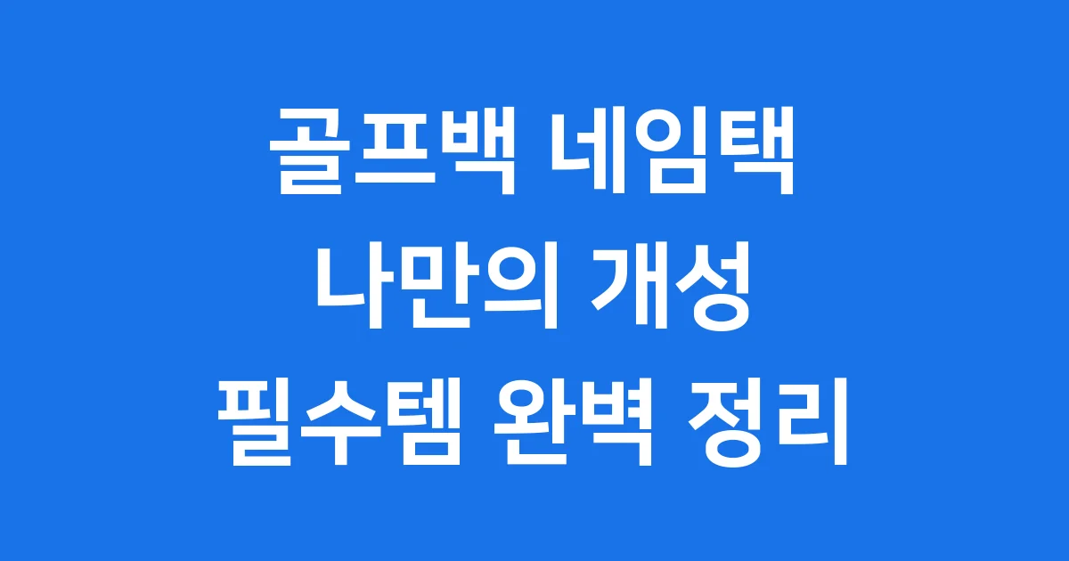골프백네임택 왜 필요할까 종류별 특징부터 구매 팁까지 1 골프백네임택 왜 필요할까? 종류별 특징부터 구매 팁까지