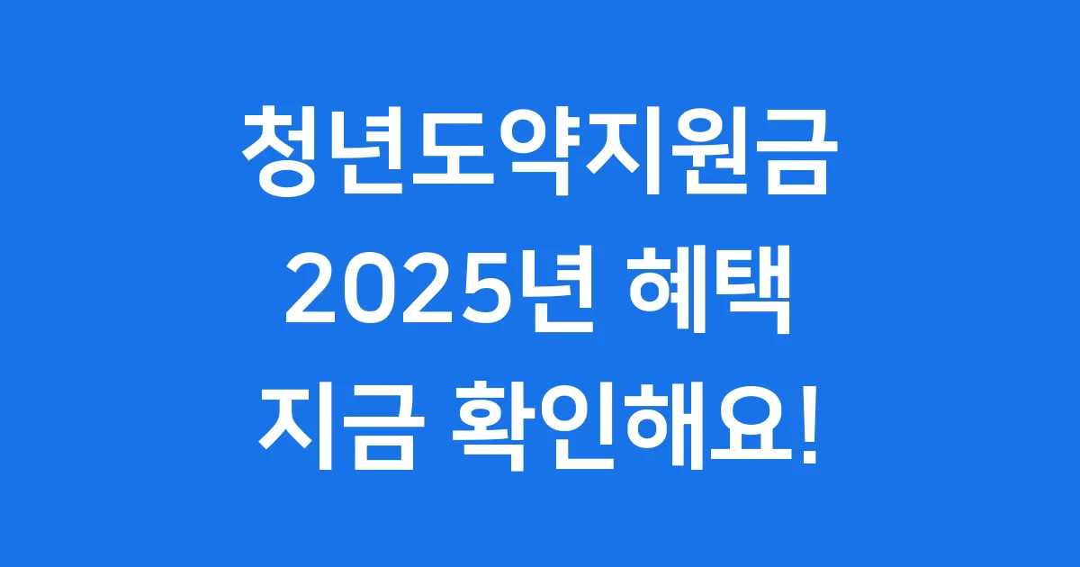 청년도약지원금 2025년 신청방법 자격조건