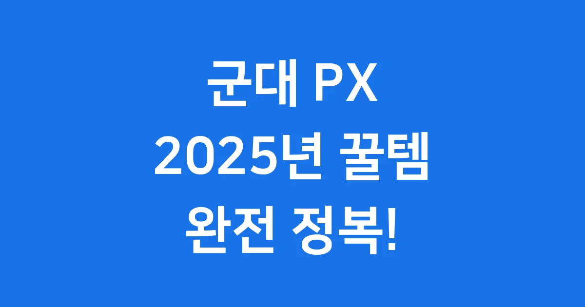 군대 PX 추천템 2025년, 현역 예비군 꿀템 완전 정복 1 군대 PX 추천템 2025년, 현역 예비군 꿀템 완전 정복