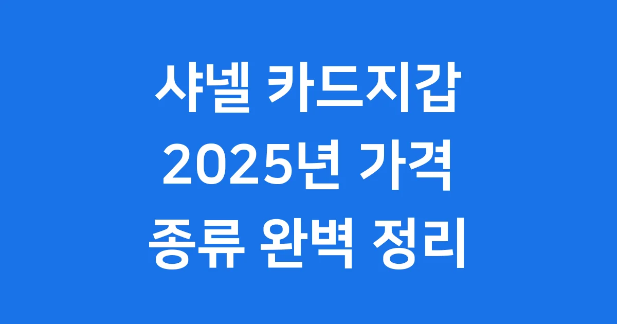 샤넬 카드지갑 2025년 가격과 종류 1 샤넬 카드지갑 2025년 가격과 종류
