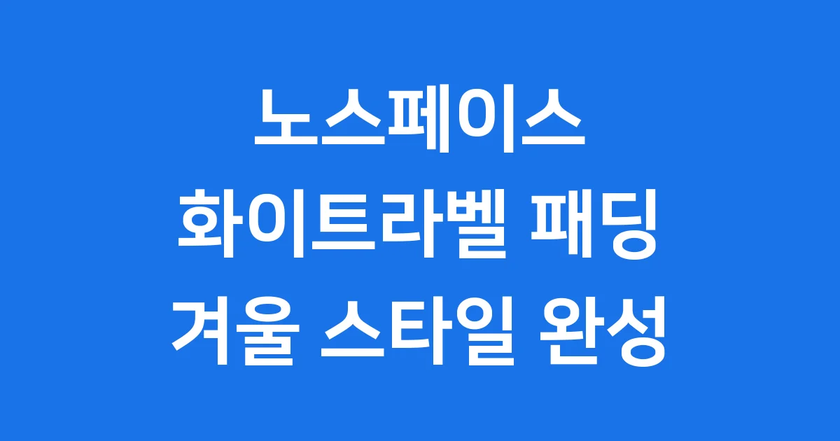 노스페이스 화이트라벨 경량패딩 특징 구매 팁