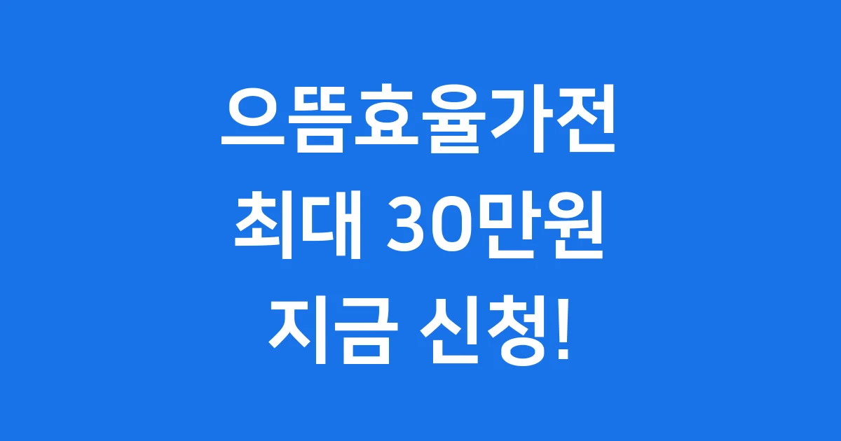 으뜸효율가전 2025년 신청방법 자격조건 1 2025년 으뜸효율가전 신청방법 자격조건