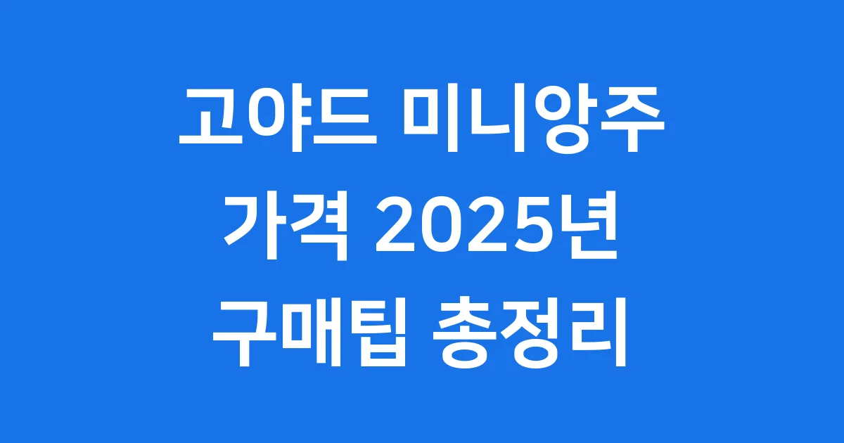 고야드 미니앙주 가격 2025 구매팁