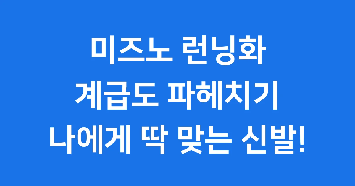 미즈노 런닝화 계급도 나에게 맞는 신발 찾기 1 미즈노 런닝화 계급도