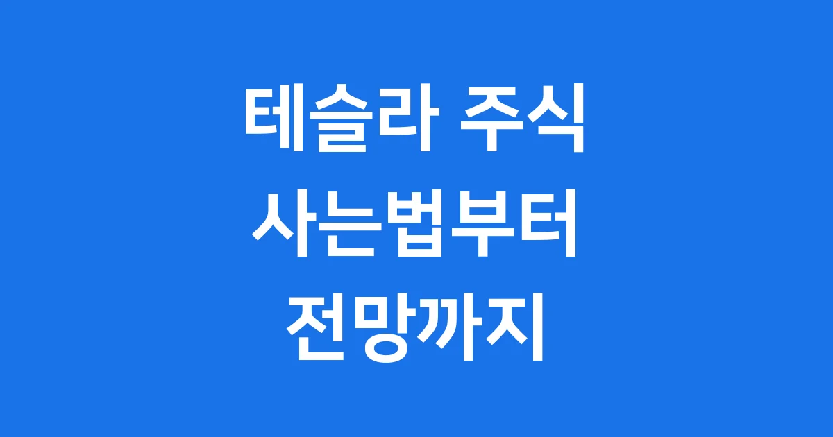 테슬라 주식 사는법 투자 전망 2025