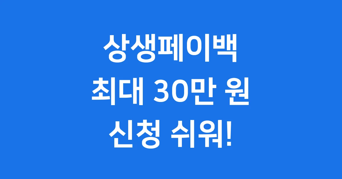 상생페이백 신청 완벽 가이드