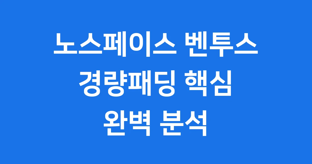 노스페이스 벤투스 경량패딩 핵심 분석