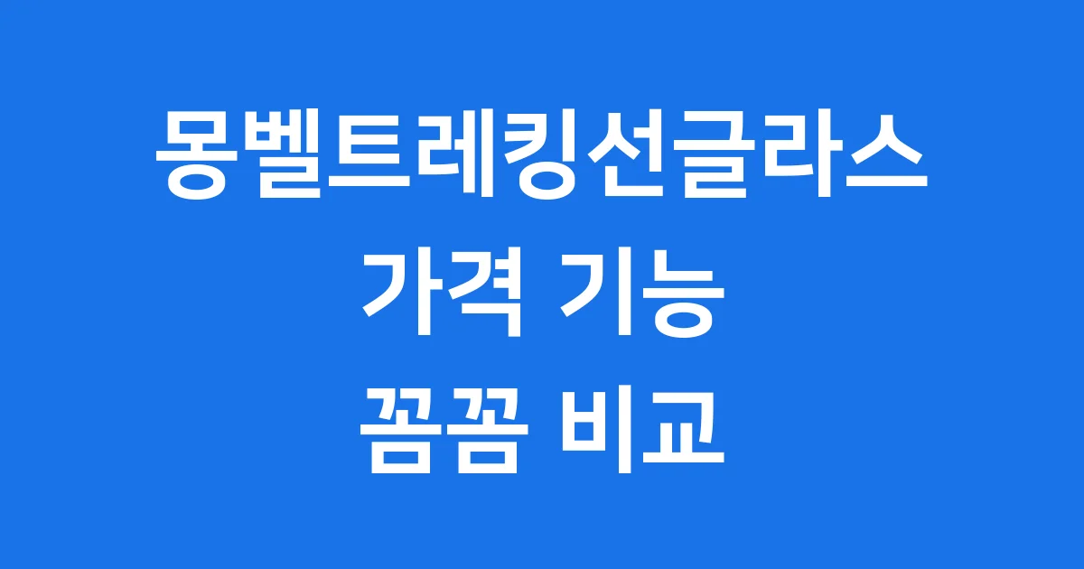 몽벨트레킹선글라스 가격 기능 비교