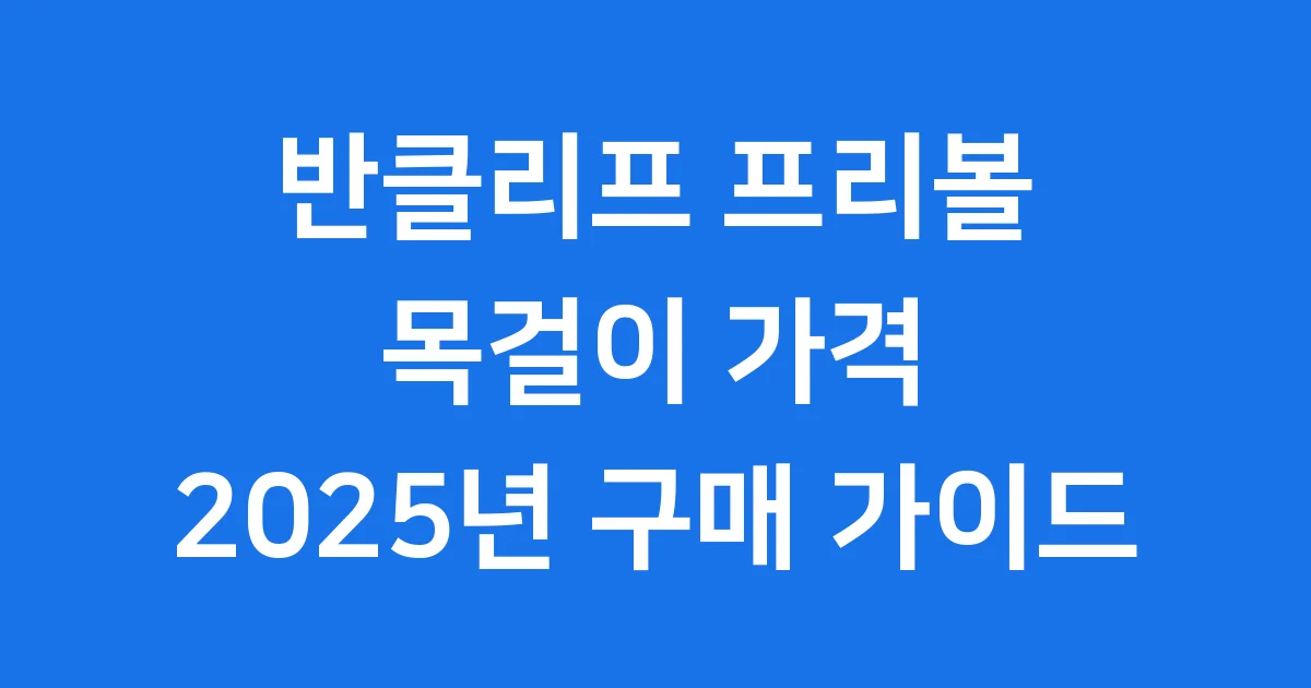 반클리프 프리볼 목걸이 2025년 가격 구매팁