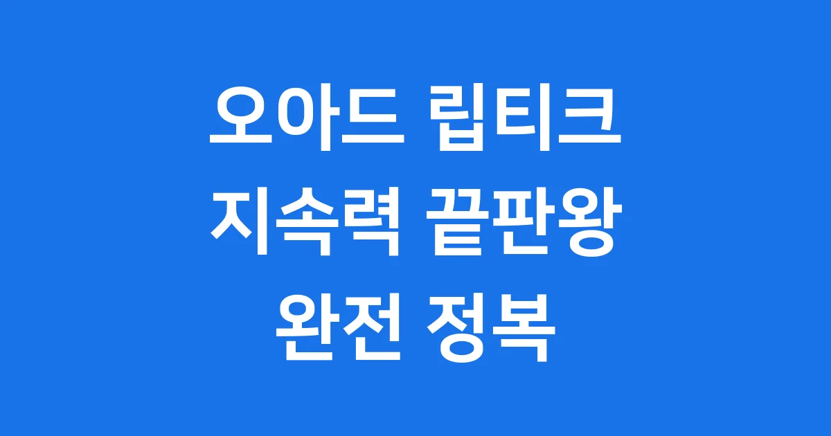 오아드 립티크 완전 정복