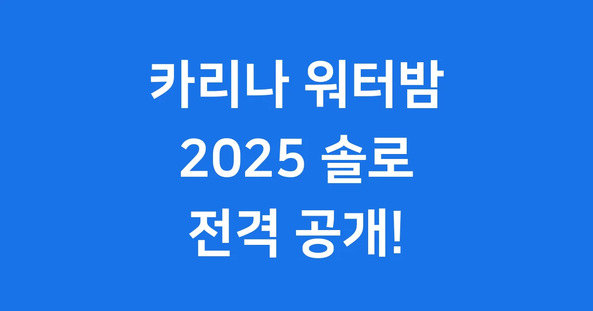 카리나 워터밤 2025 솔로 출연 확정!