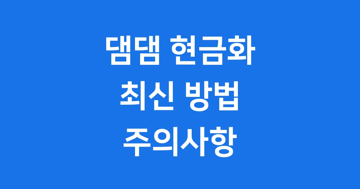 댐댐 현금화 최신 방법 주의사항