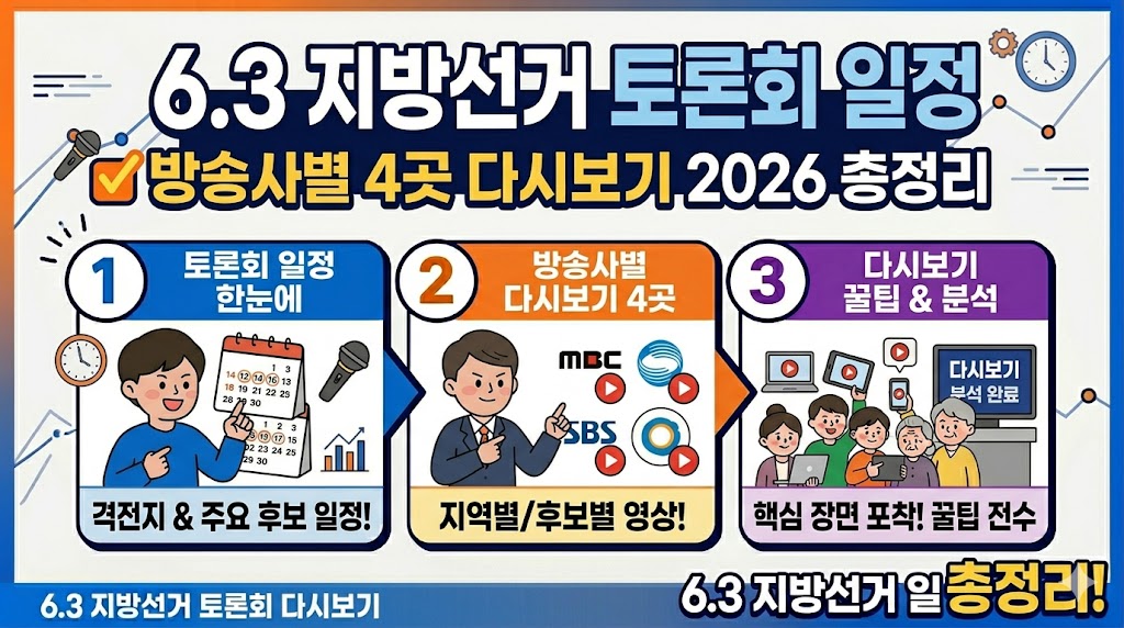 6.3 지방선거 토론회 일정 방송사별 4곳 다시보기 2026 총정리