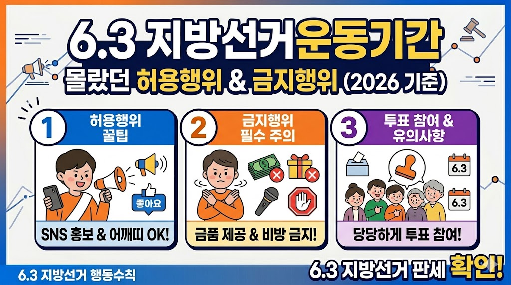 몰랐던 6.3 지방선거운동기간 허용행위와 금지행위 2026 기준