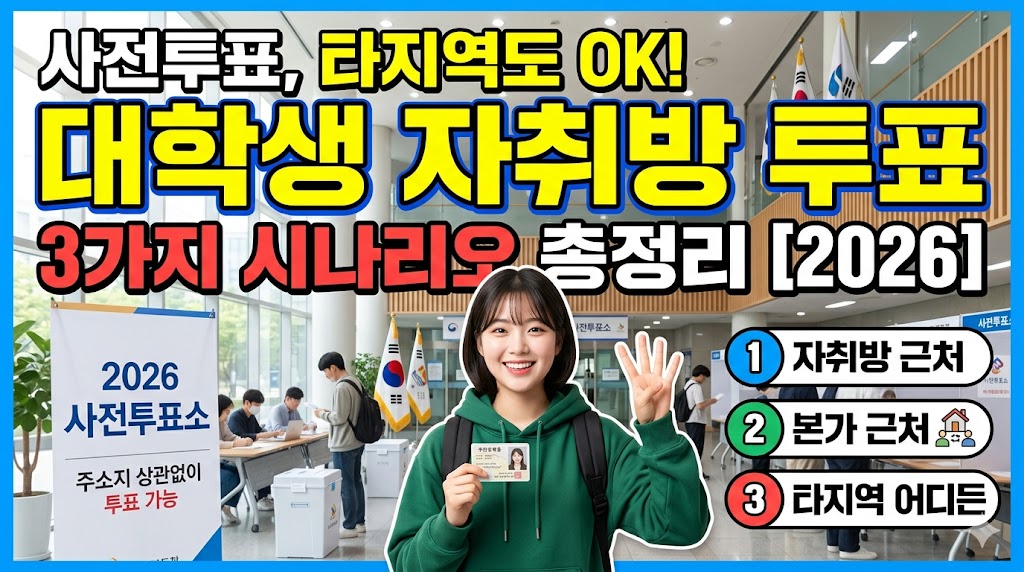 사전투표 타지역 가능? 대학생 자취방 투표 3가지 시나리오 정리 [2026]
