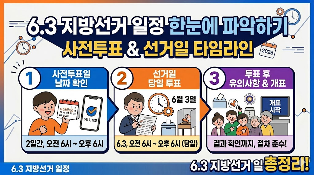6.3지방선거 일정 사전투표일 날짜와 선거일 타임라인 한눈에 파악하기