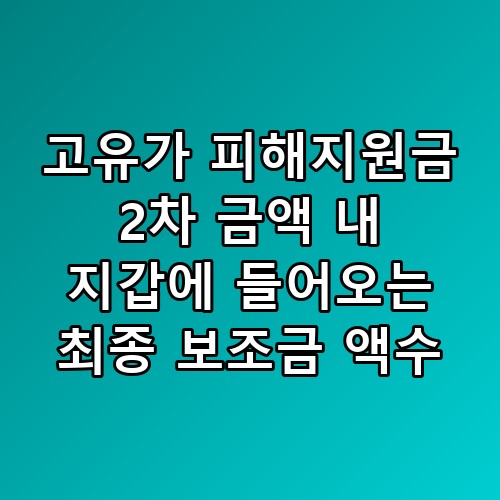 고유가 피해지원금 2차 금액 내 지갑에 들어오는 최종 보조금 액수