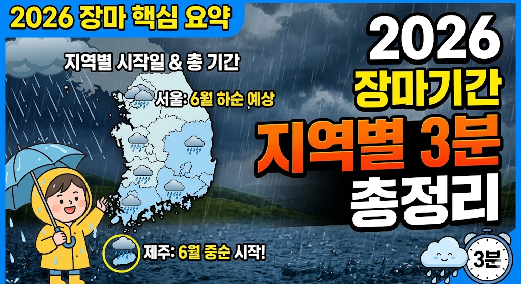 장마기간 지역별