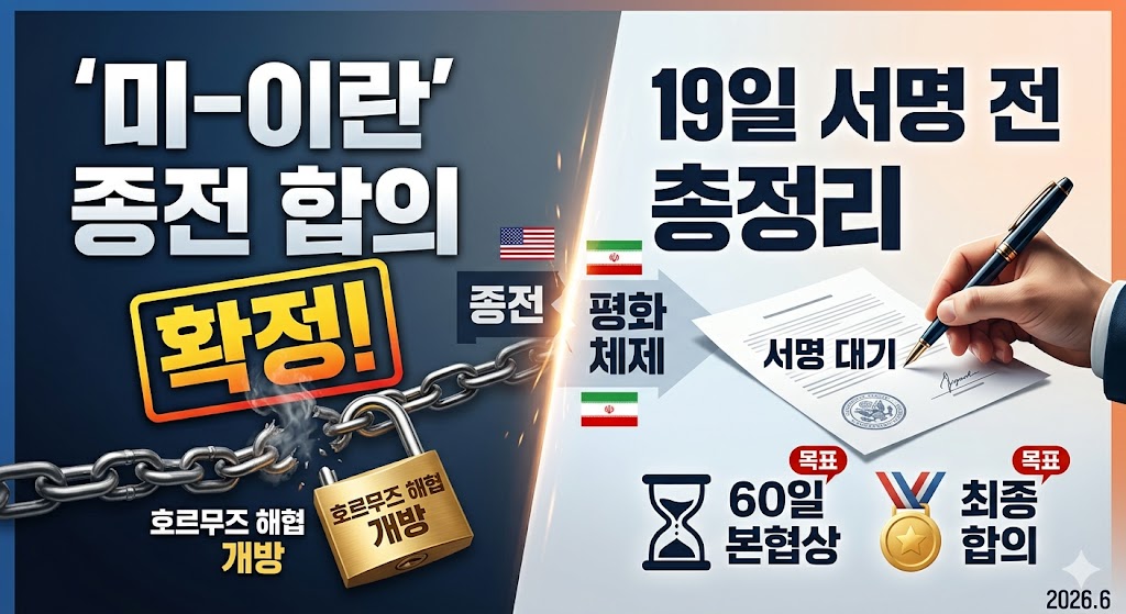 지금 확정된 미-이란 종전 합의, 19일 서명 전 정리