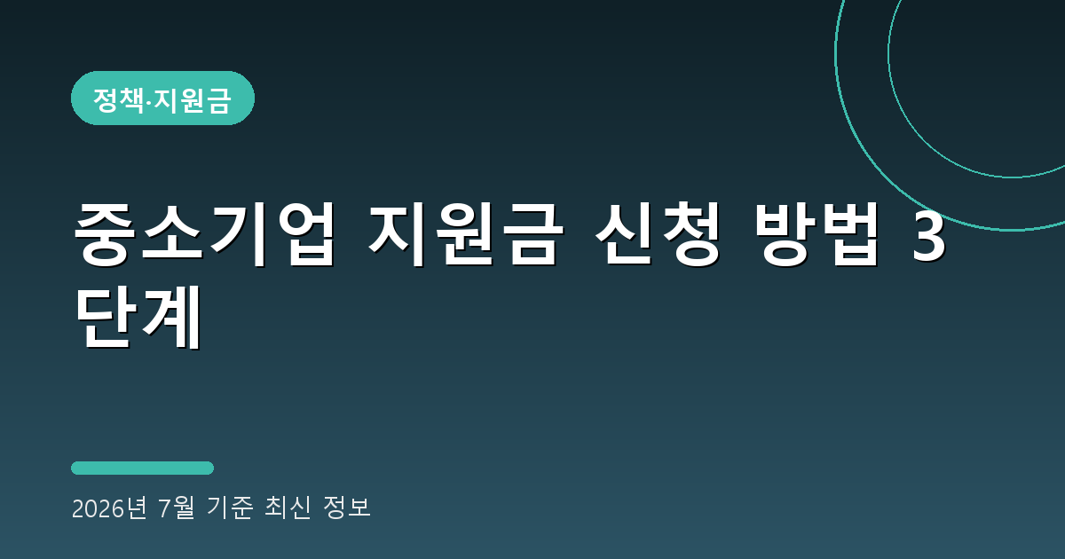 중소기업 지원금 2026