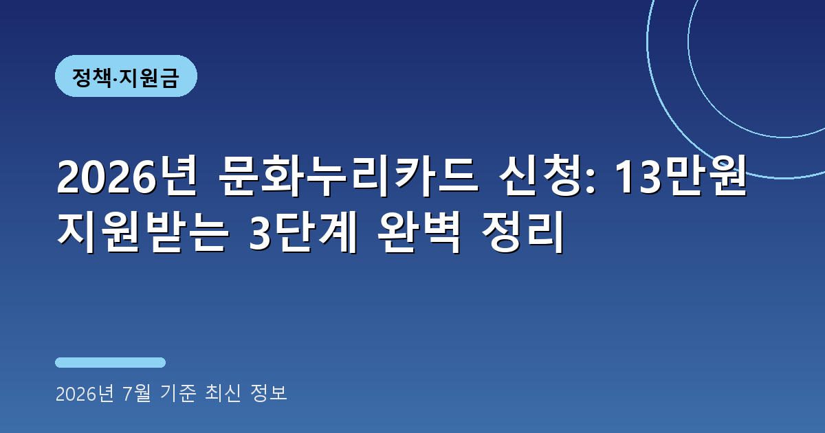 문화누리카드 신청 2026