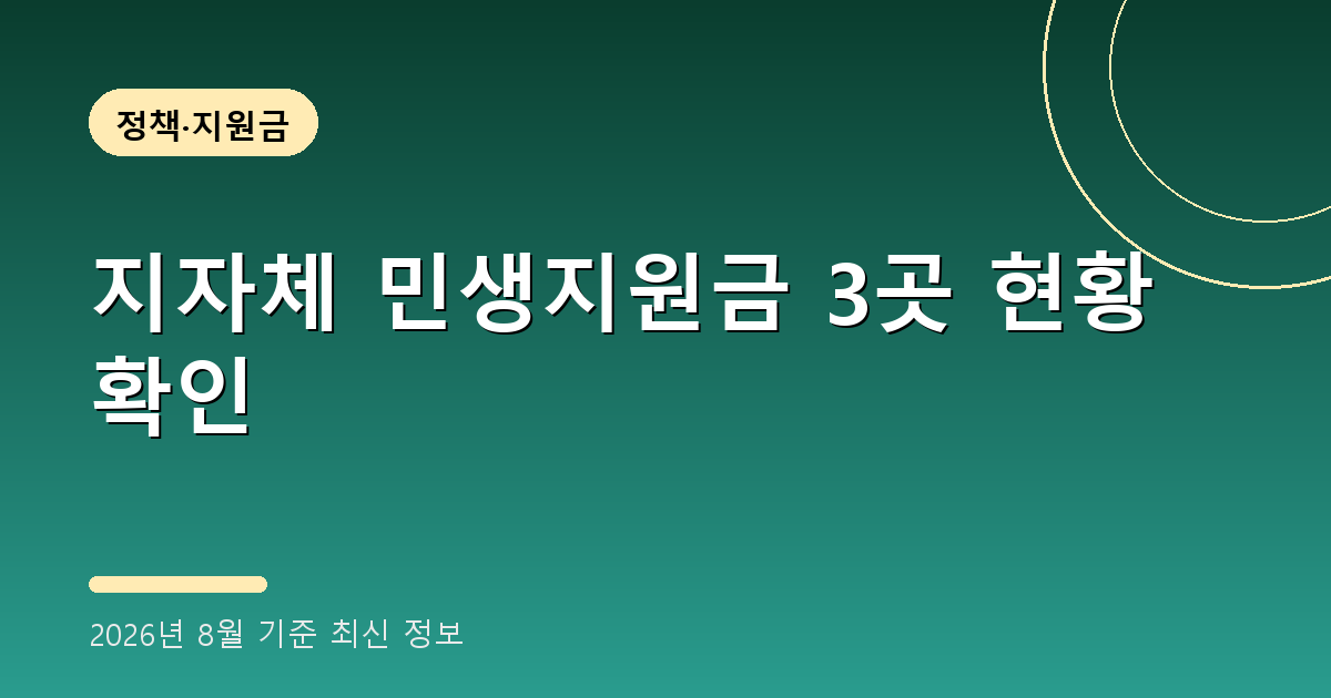 지자체 민생지원금 2026